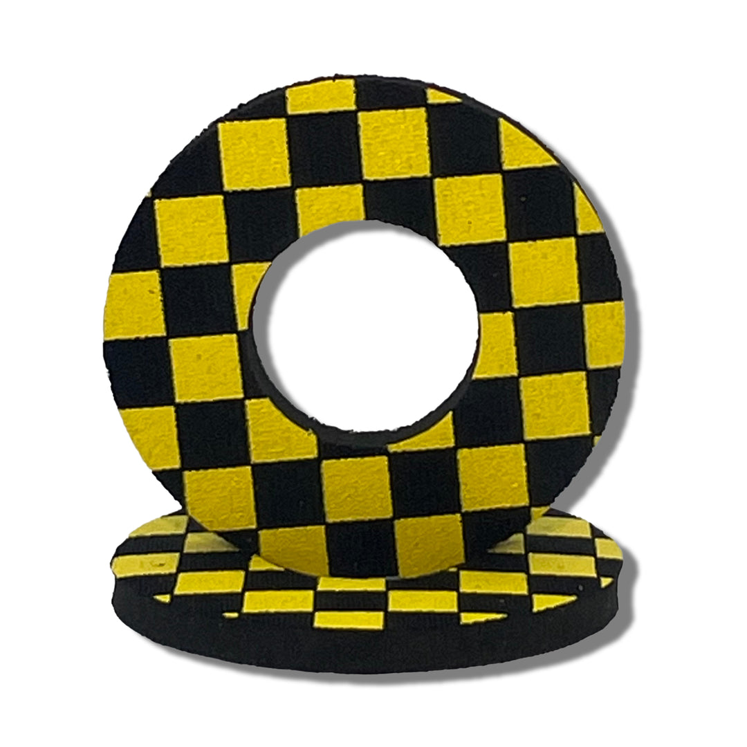 Checker Grip Donuts for MX BMX by Flite made in the USA neoprene sold as a pair Black and Yellow  FliteBMX