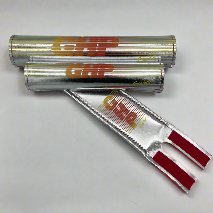 GHP Anodized Chrome 3 piece BMX pad set frame bar and stem pad made by Flite BMX FliteBMX