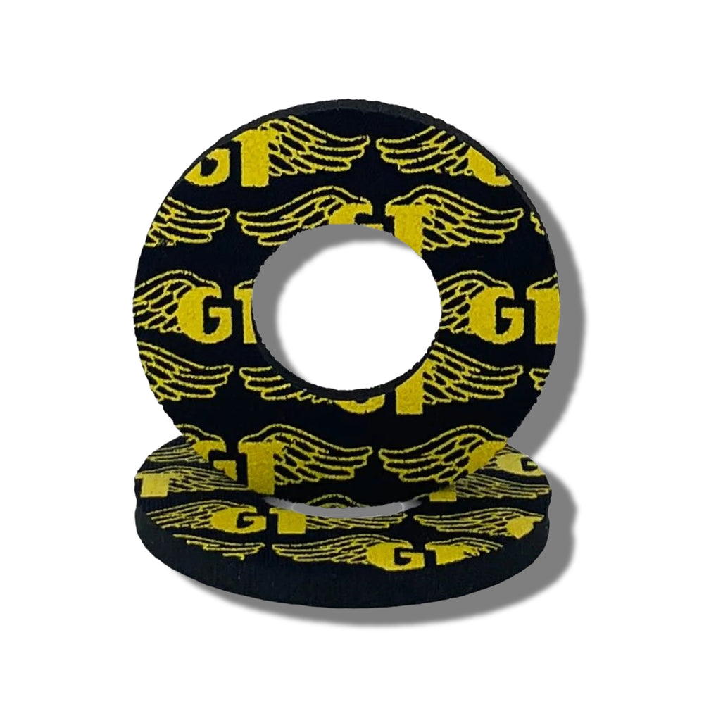 Grip Donuts GT Wings for BMX  MX by Flite Officially Licensed made in the USA Gary Turner sold in a pair screen printed on neoprene Black 