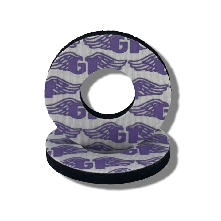 Grip Donuts GT Wings for BMX  MX by Flite Officially Licensed made in the USA Gary Turner sold in a pair screen printed on neoprene white lavender 