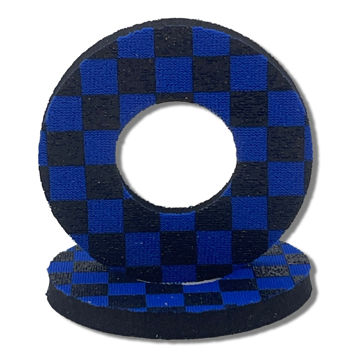 Checker Grip Donuts for MX BMX by Flite made in the USA neoprene sold as a pair black and blue