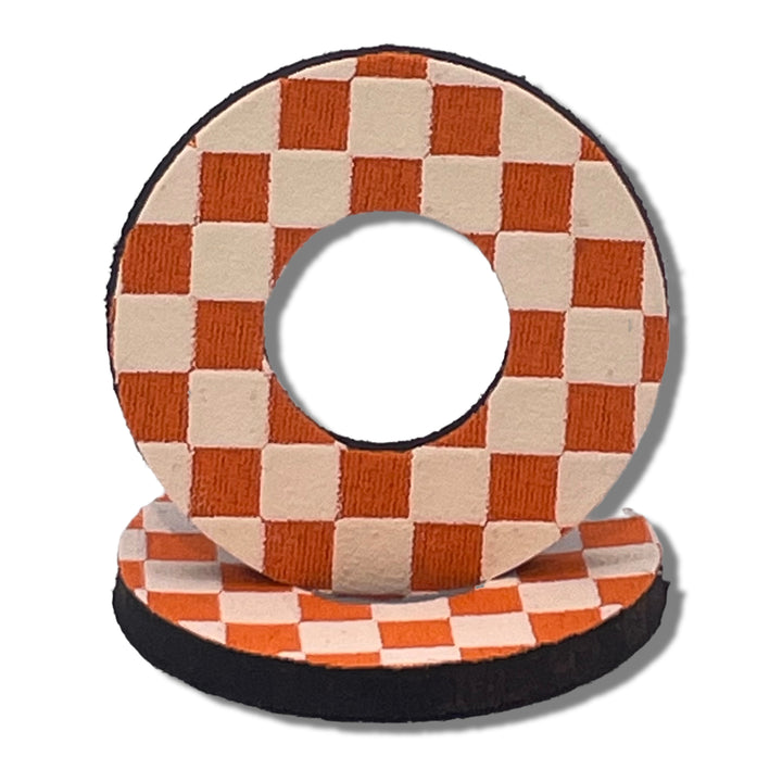 Checker Grip Donuts for MX BMX by Flite made in the USA neoprene sold as a pair orange and white