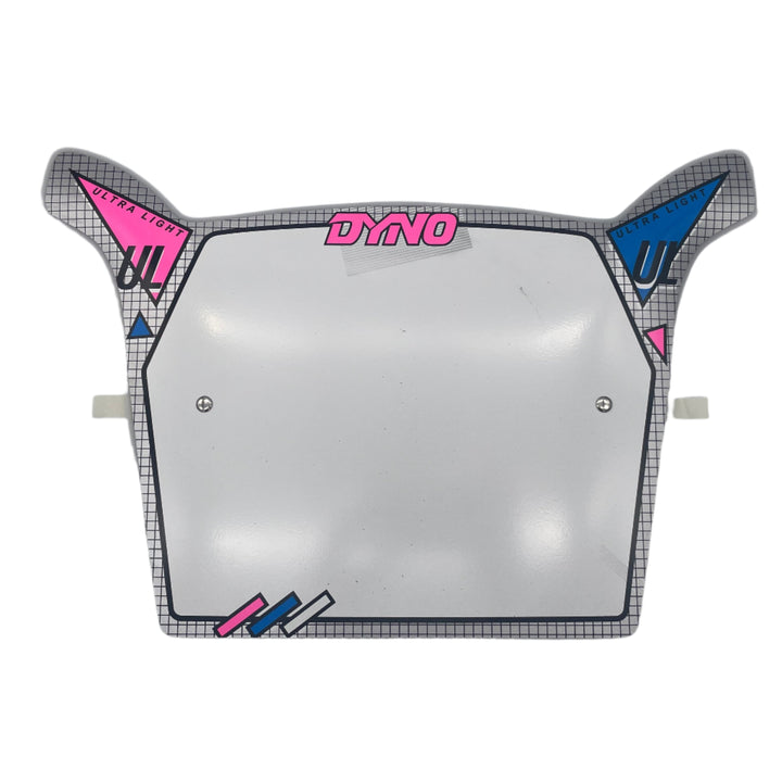 scratched silver white dyno bmx numberplate dyno UL