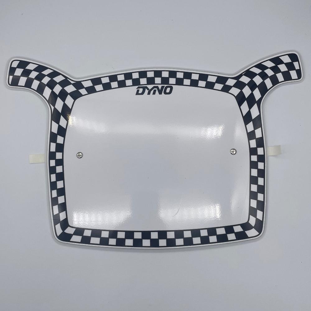 scratched black dyno checker numberplate