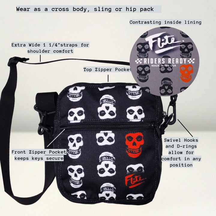 Skulls cross body bag for men with product features