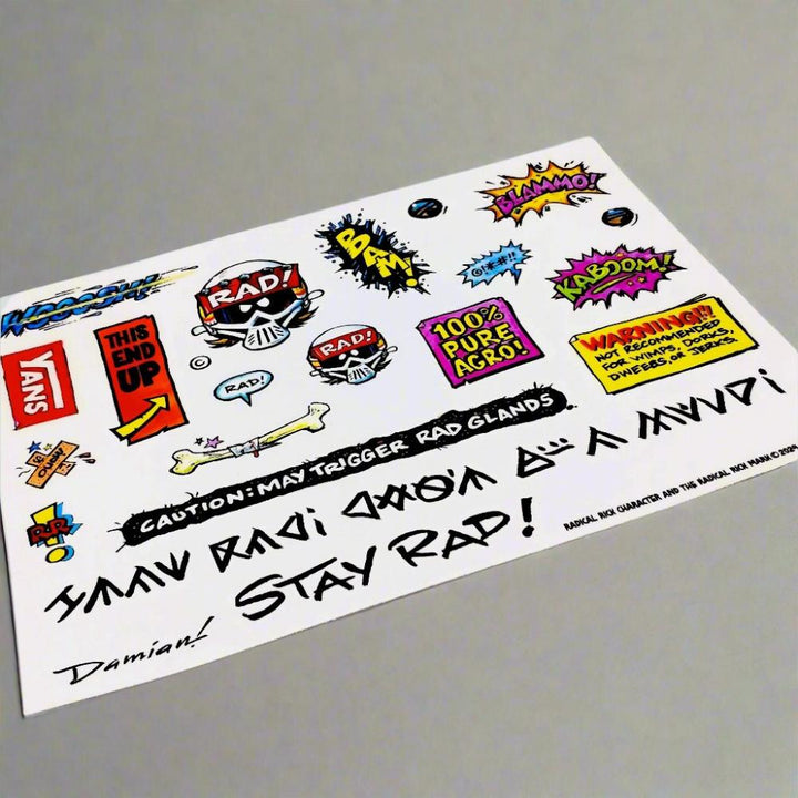 Radical Rick Splash Sticker Page 20 stickers total Flite BMX Damian Fulton