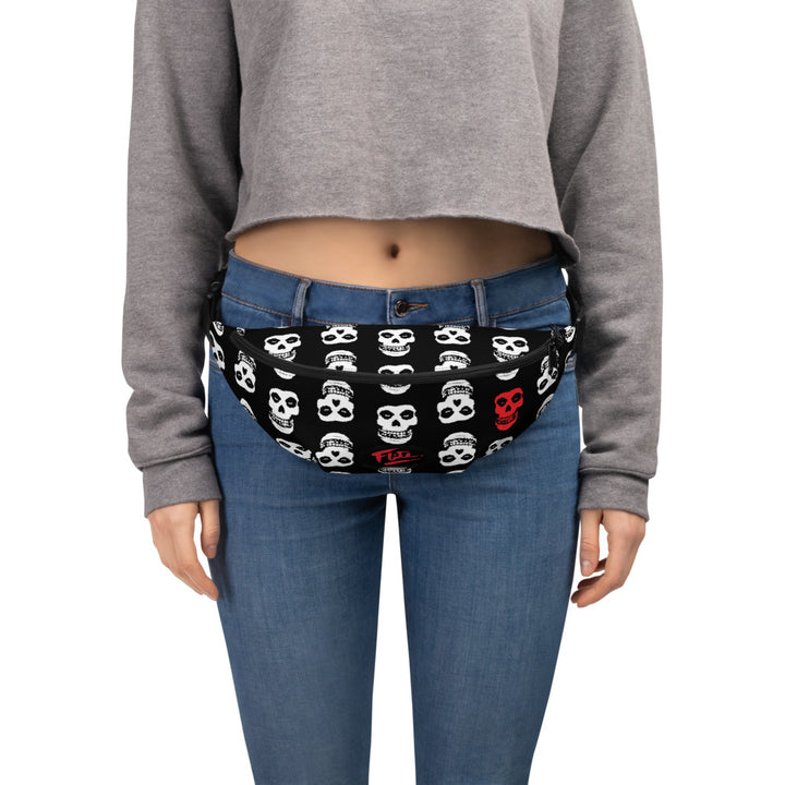 Skull fanny pack worn as hip pack