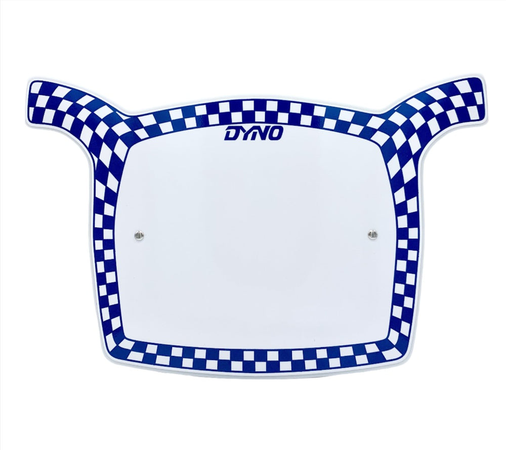 Dyno D-1 Stadium Checker Number Plates Velcro mounts Blue checker reproduction of original GT licensed
